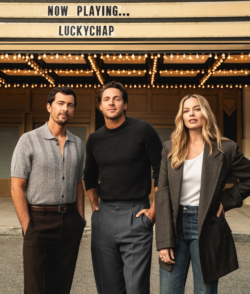 Josey, Tom and Margot Robbie photographed at Warner Brothers on December 18, 2023 by Victoria Stevens for Variety Magazine
